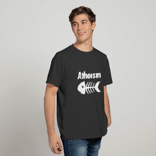 Atheism Fish Skeleton Mens Funny Atheist T-shirt