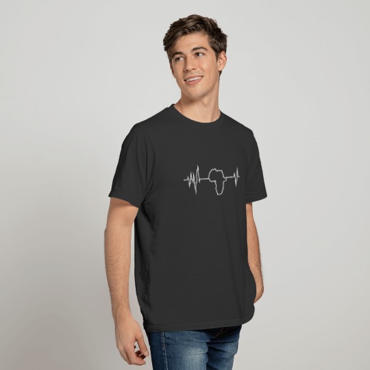 Africa Motherland Heartbeat EKG Heart Graphic T-shirt
