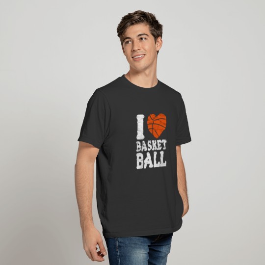 I Love Basketball Heart Love Player Fan Coach Gift T-shirt