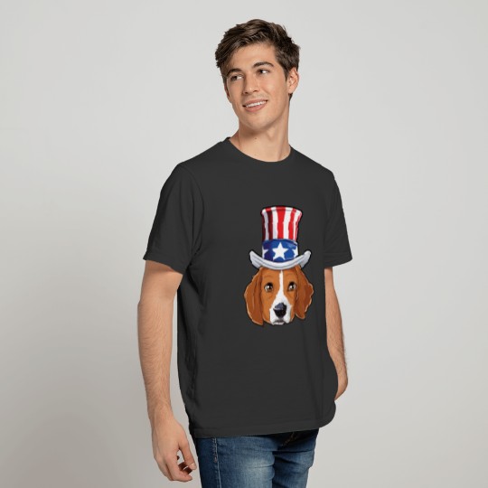 Beagle Uncle Sam T shirt 4th of July Kids Dog Puppy American Flag T-shirt