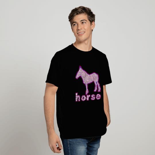 wordtease batik HORSE purple T Shirts