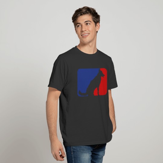 sport red blue logo button seat sitting dog cute s T Shirts