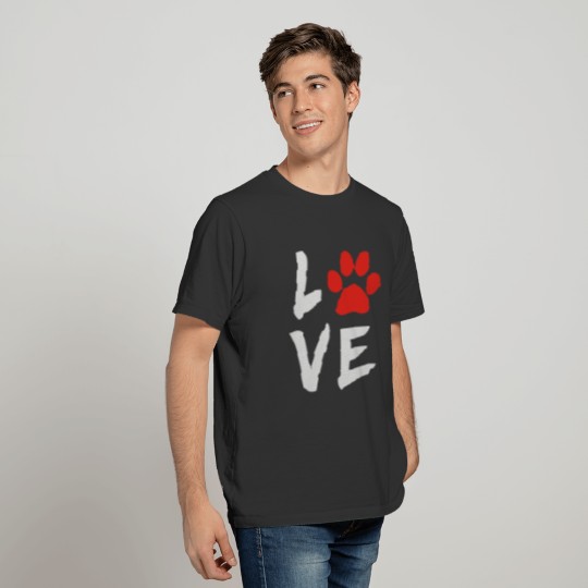 Love Dog Paw T Shirts
