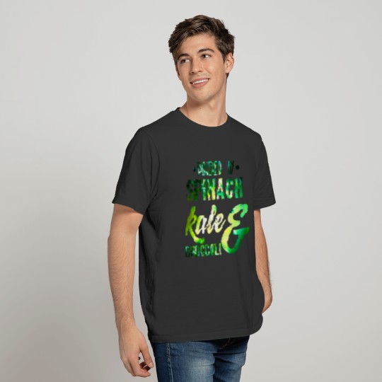 Funny Broccoli - Powered By Spinach Kale - Humor T-shirt