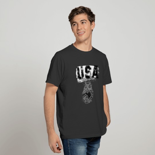 American owl intependence day black gift T-shirt