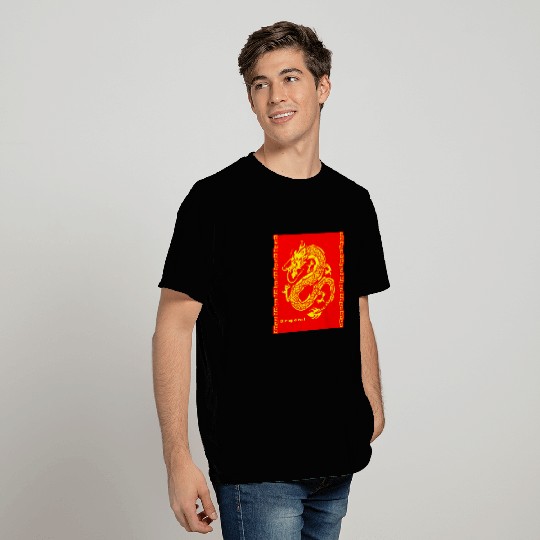 Traditional chinese dragon with silhouette T Shirts