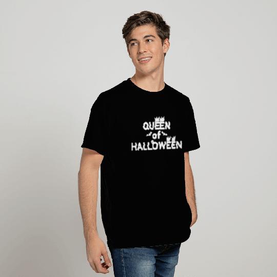 Queen of Halloween Crown Bat Tombstone T Shirts