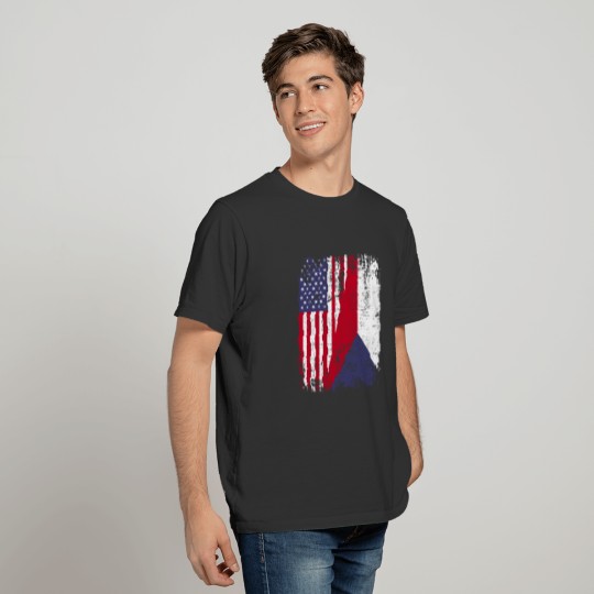 CZECH ROOTS | American Flag | CZECH REPUBLIC T-shirt