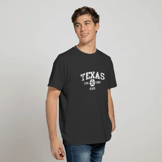 Texas Vintage State Graphic Retro Hometown V Neck T Shirts