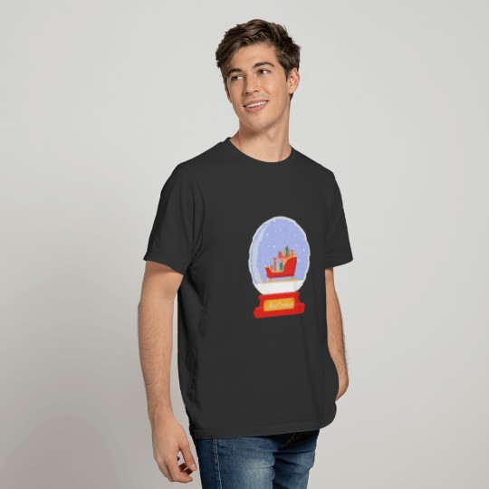 Merry Christmas Snow Globe Sleigh With Presents T-shirt