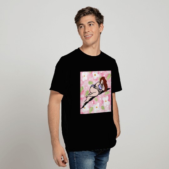 Red in Lilac T Shirts