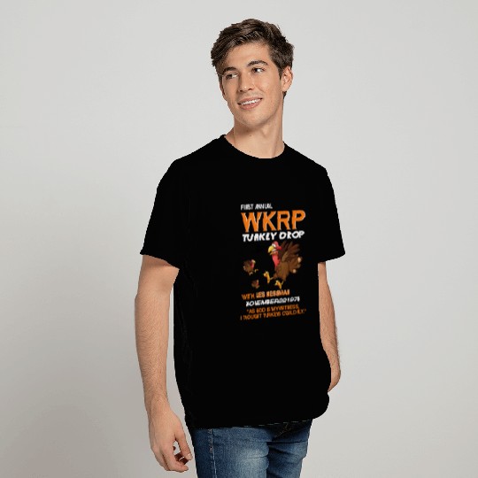 Thankgiving First Annual WKRP Turkey drop with les T Shirts