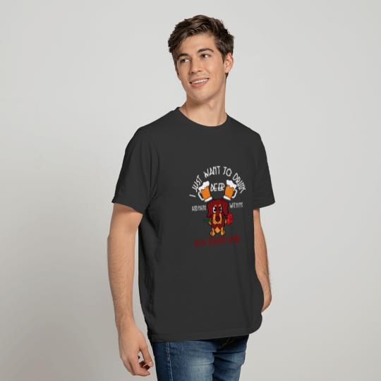 "Drink Beer and Hang with Dachshund" dog and T-shirt