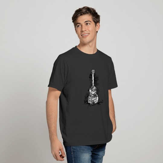 Rooted Guitar Patterned Artwork Guitar Player T-shirt