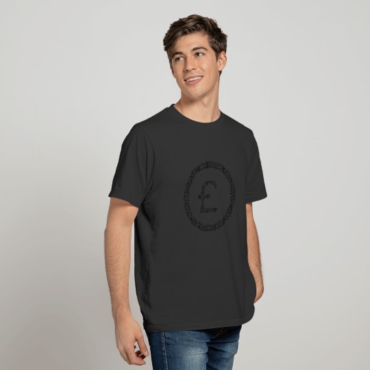 Snow Wordcloud of a coin pound form (black) T-shirt