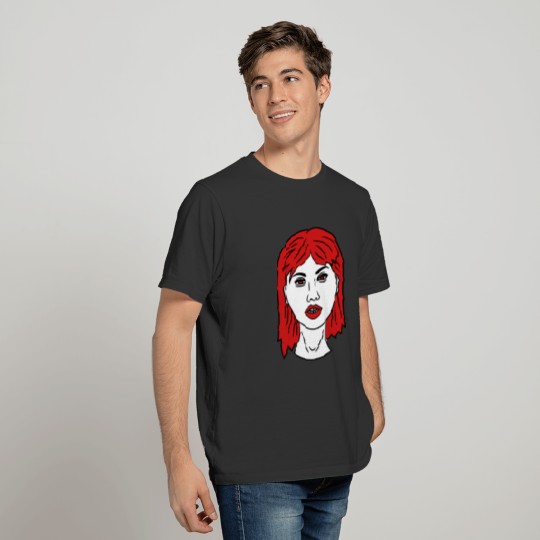 sexy redhead face head woman female girl girl beau T-shirt