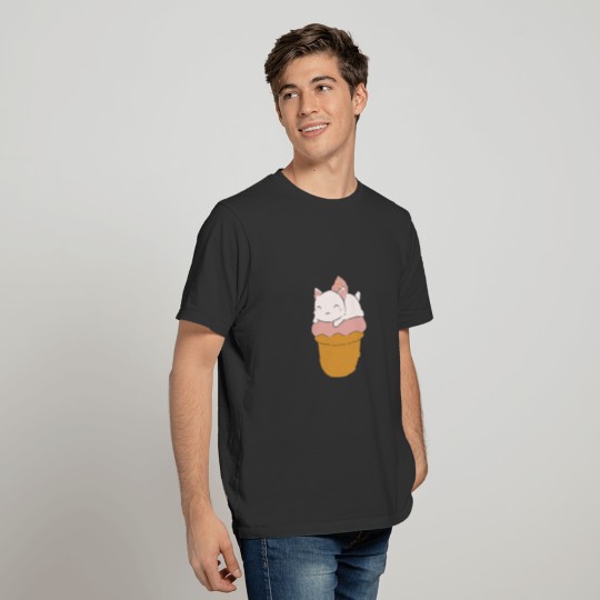 Creamy Kawaii Ice Cream Cat T-shirt