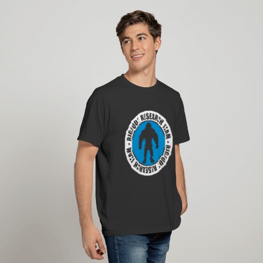 round circle stamp bigfoot research team silhouett T-shirt