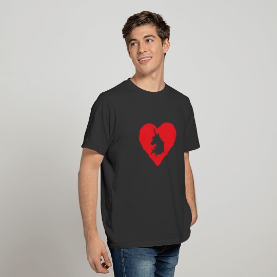 Unicorn in the heart Love and love T-shirt