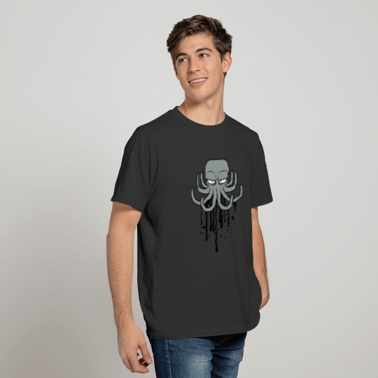 graffiti ink drop paint spray evil octopus octopus T-shirt