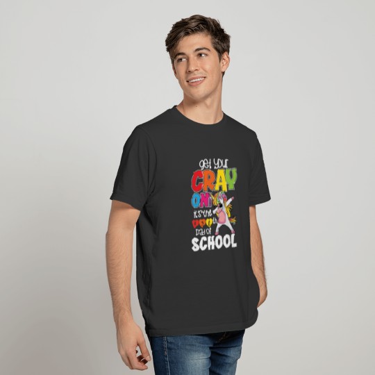 Get Your Cray On 100 Day of School Dabbing Unicorn T-shirt
