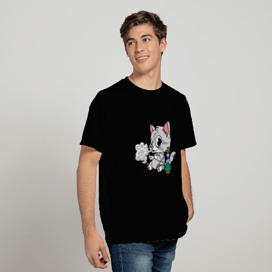 cute cat smoking shisha T Shirts