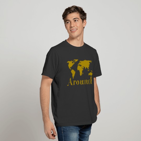 World map around T-shirt