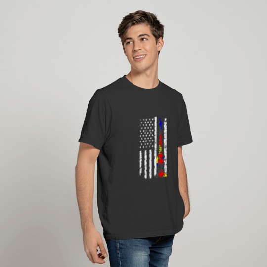 Autism Awareness Day American Flag Shirt Autism T-shirt