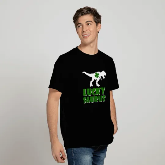 St Patricks Day Irish Lucky Saurus T-Rex Dinosaur T Shirts