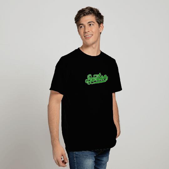 Lucky Boston Massachusetts Green Vintage Classic T Shirts