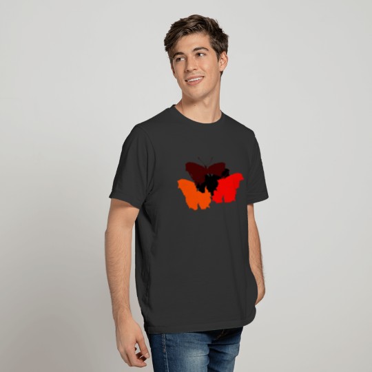 BUTTERFLY butterflies black red brown orange T Shirts