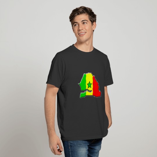 Senegal flag map T-shirt