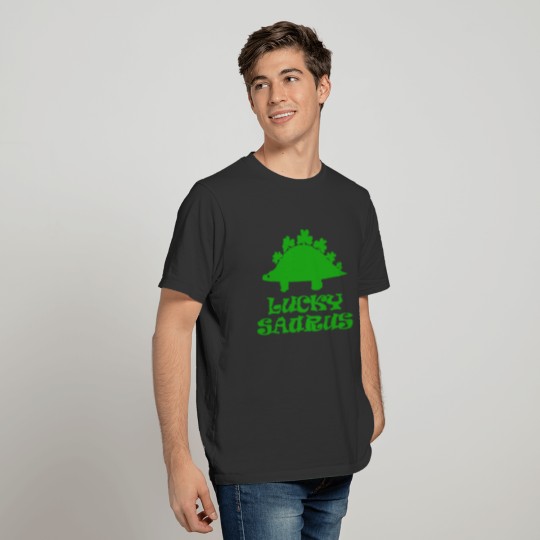 green luckysaurus st patricks day dinosaur T-shirt