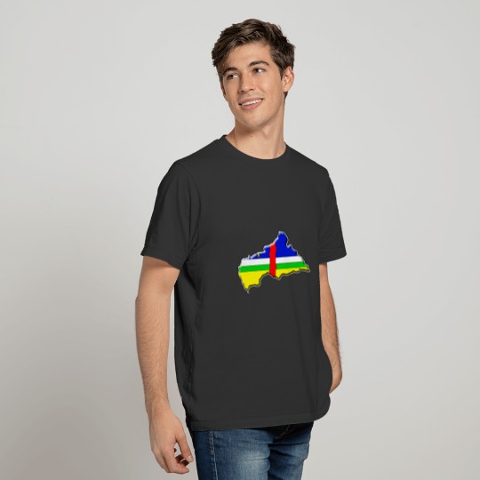 Central African Republic flag map T-shirt