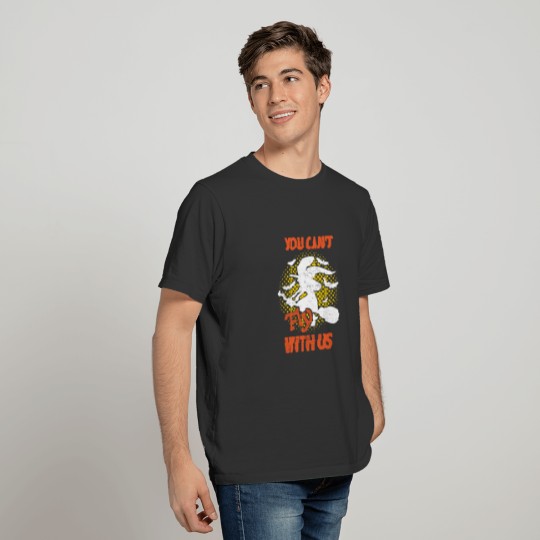 Fly With Us Halloween Witch Print Gift T-shirt