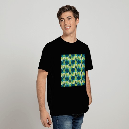 Ikat Geometric Abstract Modern Retro Pattern T Shirts