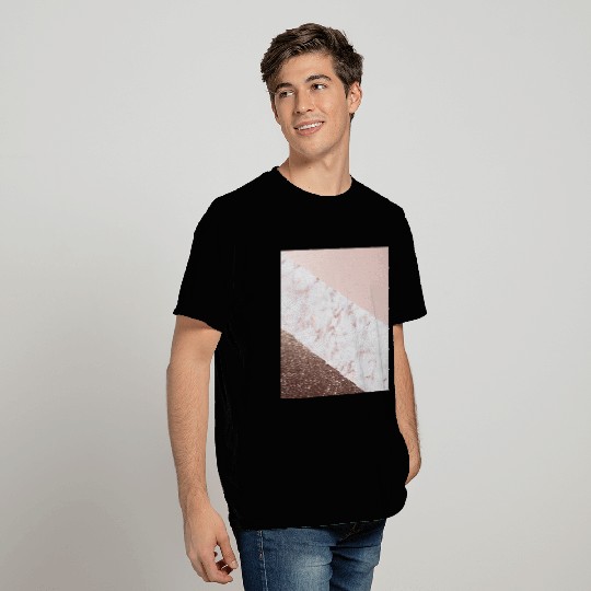 Copper pink marble color block geometric T Shirts
