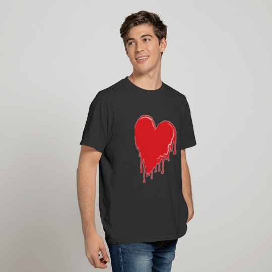 dripping red heart for melting love T Shirts