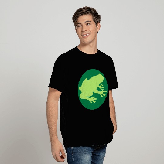 toad circle round frog silhouette outline outline T Shirts