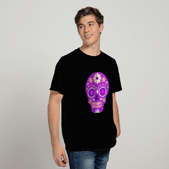Purple candy skull T Shirts
