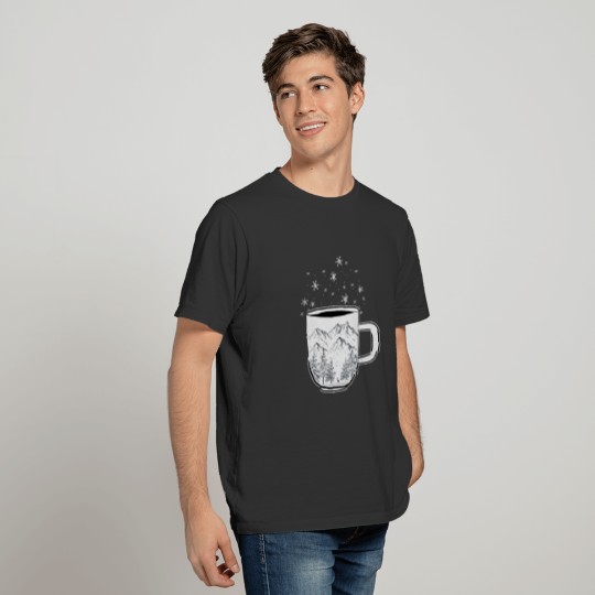 Wintertime Mug with snow mountains T-shirt