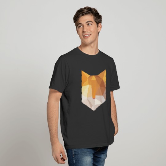 Geometric orange cat face T Shirts
