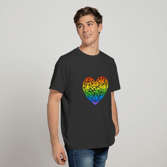 LGBT Love heart rainbow flag gift idea T-shirt