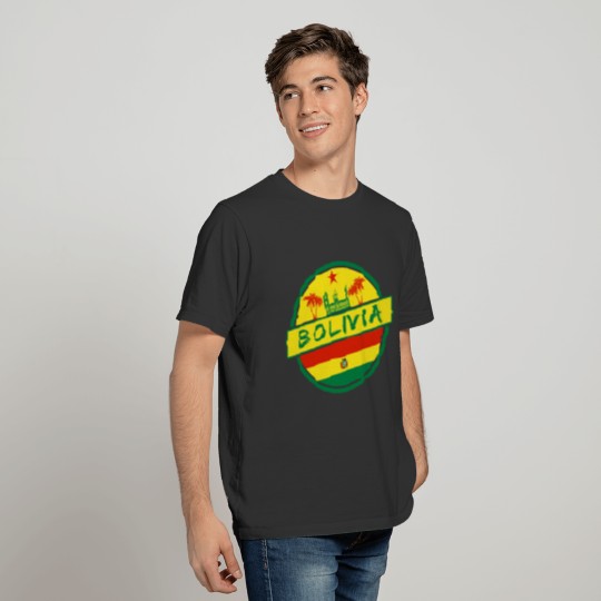 Bolivia Design with Flag and Palms / Gift T-shirt