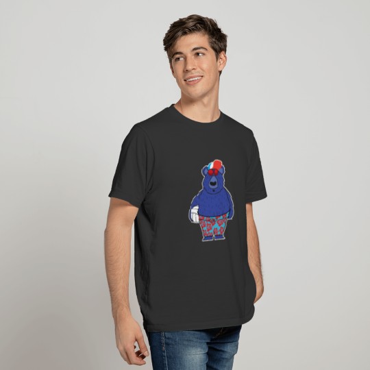 Blue Bear Summer Beach Volleyball T Shirt Gift T-shirt