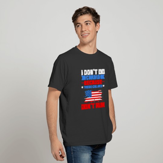 America USA Flag Jogging Running Race Gift T-shirt
