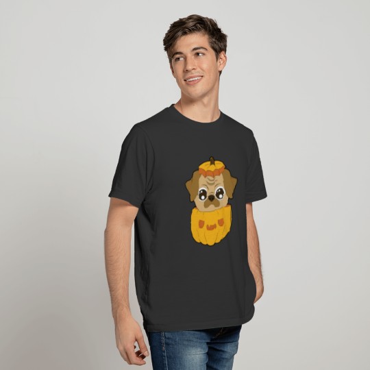 Pumpkin Dog Halloween Pug T-shirt