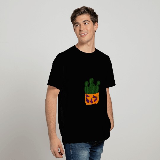 Eggplant Cactus Pot T Shirts