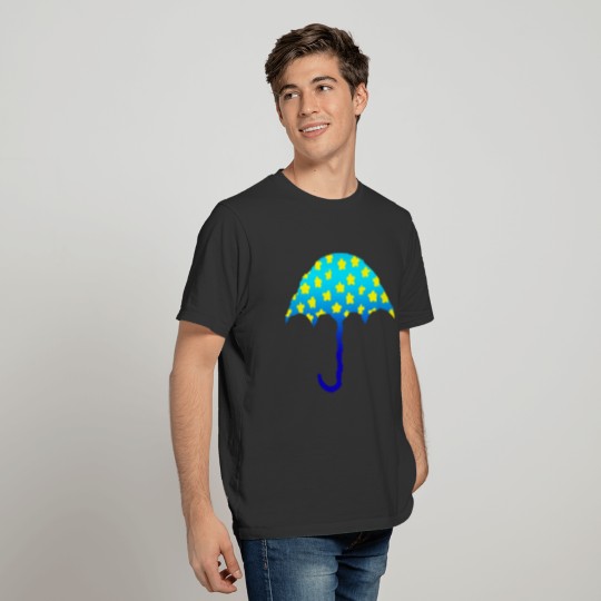 Cute blue umbrella with yellow stars T Shirts