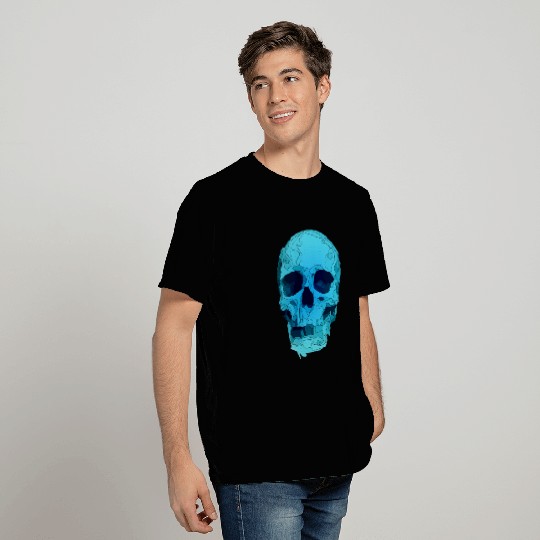 Skull colored ice blue T Shirts